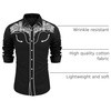 image:imageCOOFANDY Mens Western Shirts Long Sleeve Embroideres Cowboy Shirts Casual Button Down ShirtBlackpattern2