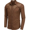 image:imageCOOFANDY Mens Western Shirts Long Sleeve Embroideres Cowboy Shirts Casual Button Down ShirtBrown Pattern 4
