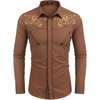 image:imageCOOFANDY Mens Western Shirts Long Sleeve Embroideres Cowboy Shirts Casual Button Down ShirtBrown Pattern3