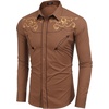 image:imageCOOFANDY Mens Western Shirts Long Sleeve Embroideres Cowboy Shirts Casual Button Down ShirtBrown Pattern3
