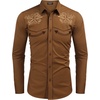 image:imageCOOFANDY Mens Western Shirts Long Sleeve Embroideres Cowboy Shirts Casual Button Down ShirtBrown Star
