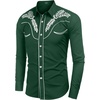 image:imageCOOFANDY Mens Western Shirts Long Sleeve Embroideres Cowboy Shirts Casual Button Down ShirtForest Greenwhite