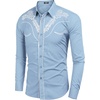 image:imageCOOFANDY Mens Western Shirts Long Sleeve Embroideres Cowboy Shirts Casual Button Down ShirtLight Blue