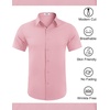 image:imageCOOFANDY Mens Wrinkle Free Dress Shirt Polka Dot Short Sleeve Button Down Business Casual ShirtsPink