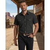 image:imageCOOFANDY Western Shirts for Mens Cowboy Shirt Short Sleeve Button Down Shirt Casual Work Shirts PlaidBlack