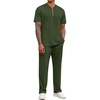 image:imageCOOFANDY Mens 2 Pieces Outfits Casual Quarter Zip Polo Shirt and Jogging Pants Summer Tracksuits SetArmy Green