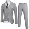image:imageCOOFANDY Mens 3 Piece Wedding Suit Set One Button Slim Fit Jacket Blazer Vest Pants Set Groom Prom Tuxedo SuitsGrey