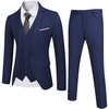 image:imageCOOFANDY Mens 3 Piece Wedding Suit Set One Button Slim Fit Jacket Blazer Vest Pants Set Groom Prom Tuxedo SuitsNavy Blue