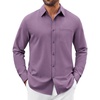 image:imageCOOFANDY Mens Button Down Shirt Casual Untucked Shirts Long Sleeve Dress Shirt with PocketDeep Purple