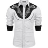 image:imageCOOFANDY Mens Cowboy Shirtss Embroidered Rose Design Shirts Western Long Sleeve Button Down ShirtsWhite