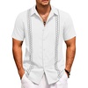 image:imageCOOFANDY Mens Cuban Guayabera Shirt Short Sleeve Casual Button Down Shirts Summer Beach Vacation ShirtsWhite
