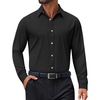 image:imageCOOFANDY Mens Dress Shirt Long Sleeve Wrinkle Free Formal Shirts Business Casual Button Down ShirtsBlack