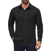 image:imageCOOFANDY Mens Dress Shirts Long Sleeve Casual Button Down Shirts Formal Business ShirtBlack