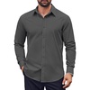 image:imageCOOFANDY Mens Dress Shirts Long Sleeve Casual Button Down Shirts Formal Business ShirtDark Grey