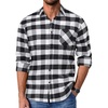image:imageCOOFANDY Mens Flannel Shirts Long Sleeve Plaid Button Down Shirt Casual Cotton Shirt with PocketBuffalo Blackwhite