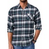 image:imageCOOFANDY Mens Flannel Shirts Long Sleeve Plaid Button Down Shirt Casual Cotton Shirt with PocketPlaid Whitegreen