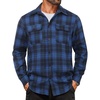image:imageCOOFANDY Mens Flannel Shirts Long Sleeve Plaid Button Down Shirt Cotton Casual Work Shirts with PocketsBlue Black