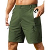 image:imageCOOFANDY Mens Hiking 9 Cargo Shorts Lightweight Outdoor Shorts Quick Dry Golf Camping Casual Fishing with 5 Zipper PocketsGreen