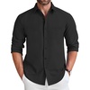 image:imageCOOFANDY Mens Long Sleeve Button Down Shirt Wrinkle Free Untucked Dress Shirt Casual Denim ShirtBlack
