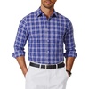 image:imageCOOFANDY Mens Long Sleeve Button Down Shirts Wrinkle Free Dress Shirts Slim Fit Cotton Plaid ShirtBlue White Plaid