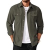 image:imageCOOFANDY Mens Long Sleeve Button Up Shirt Jacket with Flap PocketsArmy Green