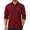 image:imageCOOFANDY Mens Long Sleeve Wrinkle Free Shirts Casual Button Down Stretch Dress Shirt with PocketWine Red