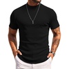 image:imageCOOFANDY Mens Mock Turtleneck Sweater Short Sleeve Slim Fit Turtle Neck Sweaters Casual Basic Tee Ribbed Knit Pullover TopsAblack