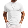 image:imageCOOFANDY Mens Mock Turtleneck Sweater Short Sleeve Slim Fit Turtle Neck Sweaters Casual Basic Tee Ribbed Knit Pullover TopsAwhite