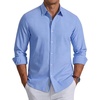 image:imageCOOFANDY Mens Oxford Shirts Long Sleeve Casual Button Down Shirt Untucked Business Dress ShirtsBlue