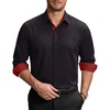 image:imageCOOFANDY Mens Printed Dress Shirts Long Sleeve Business Button Down Shirt Contrast Collar Shirts for MenBlack  Reddouble Rings