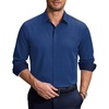 image:imageCOOFANDY Mens Printed Dress Shirts Long Sleeve Business Button Down Shirt Contrast Collar Shirts for MenDark Bluestars