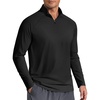 image:imageCOOFANDY Mens Quarter Zip Pullover Athletic Shirts Long Sleeve Lightweight 14 Zip Mock Neck Running Golf Gym ShirtBlack