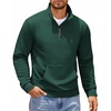 image:imageCOOFANDY Mens Quarter Zip Sweatshirt Long Sleeve Casual Waffle Pullover Hoodies with PocketGreen
