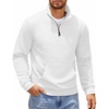 image:imageCOOFANDY Mens Quarter Zip Sweatshirt Long Sleeve Casual Waffle Pullover Hoodies with PocketWhite
