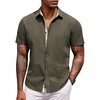 A - Plaid Collar- Army Green