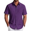 image:imageCOOFANDY Mens Short Sleeve Dress Shirts Wrinkle Free Casual Button Down Shirts with PocketPurple