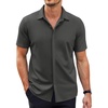 image:imageCOOFANDY Mens Short Sleeve Wrinkle Free Shirt Casual Button Down Shirt Summer Dress Shirt