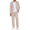 image:imageCOOFANDY Mens Suits 2 Piece Slim Fit Suit Set 2 Button Lightweight Casual Knit Blazer Suit Jacket PantsChampagne