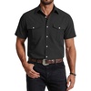 image:imageCOOFANDY Western Shirts for Mens Cowboy Shirt Short Sleeve Button Down Shirt Casual Work Shirts PlaidBlack