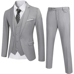image:imageCOOFANDY Mens 3 Piece Wedding Suit Set One Button Slim Fit Jacket Blazer Vest Pants Set Groom Prom Tuxedo SuitsGrey