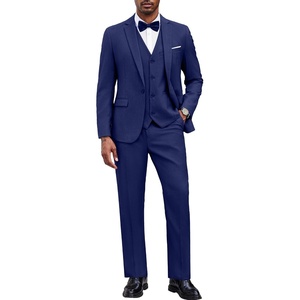 image:imageCOOFANDY Mens 3 Pieces Suit Classic One Button Single Breasted Slim Fit Blazer Jacket Vest Pants Set Wedding BusinesSky Blue