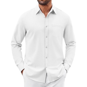 image:imageCOOFANDY Mens Button Down Shirt Casual Untucked Shirts Long Sleeve Dress Shirt with PocketWhite