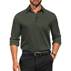 image:imageCOOFANDY Mens Dress Shirts Long Sleeve Business Casual Button Down Shirts Regular Fit Formal ShirtsDark Army Green
