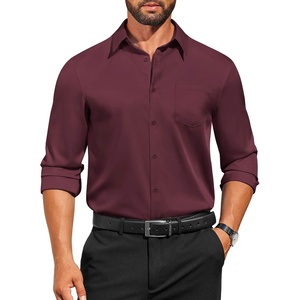 image:imageCOOFANDY Mens Dress Shirts Long Sleeve Business Casual Button Down Shirts Regular Fit Formal ShirtsDate Red