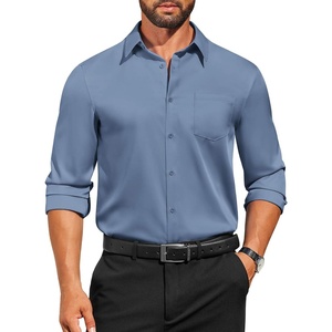image:imageCOOFANDY Mens Dress Shirts Long Sleeve Business Casual Button Down Shirts Regular Fit Formal ShirtsGrey Blue
