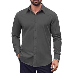 image:imageCOOFANDY Mens Dress Shirts Long Sleeve Casual Button Down Shirts Formal Business ShirtDark Grey