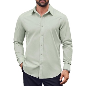 image:imageCOOFANDY Mens Dress Shirts Long Sleeve Casual Button Down Shirts Formal Business ShirtLight Green
