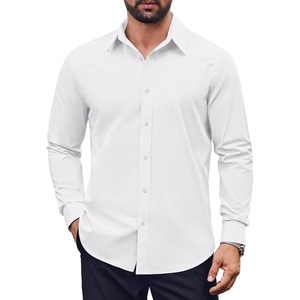 image:imageCOOFANDY Mens Dress Shirts Long Sleeve Casual Button Down Shirts Formal Business ShirtWhite