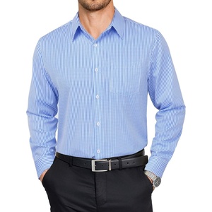 image:imageCOOFANDY Mens Dress Shirts Long Sleeve Plaid Button Down Shirt Business Casual Stretch Shirts with PocketBlue White Plaid