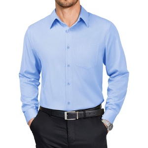 image:imageCOOFANDY Mens Dress Shirts Long Sleeve Plaid Button Down Shirt Business Casual Stretch Shirts with PocketLight Blue Plaid